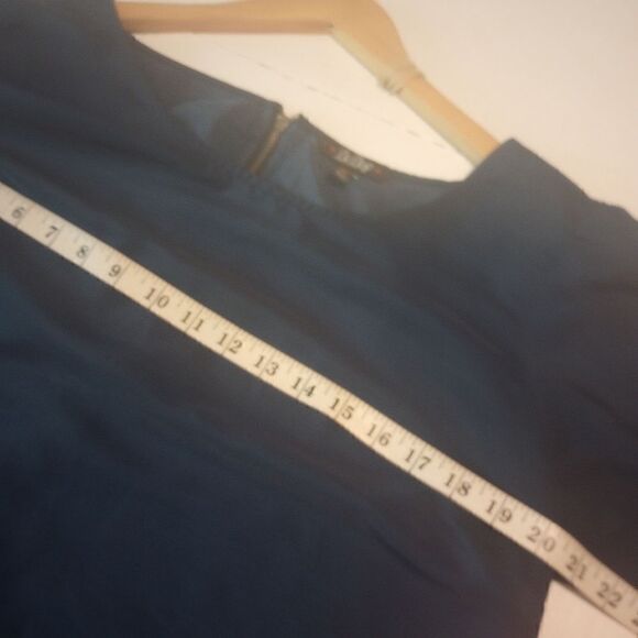 - BeBop navy blue tunic dress with puffy 3/4 sleeve boho print & back zipp… - Picture 4 of 8